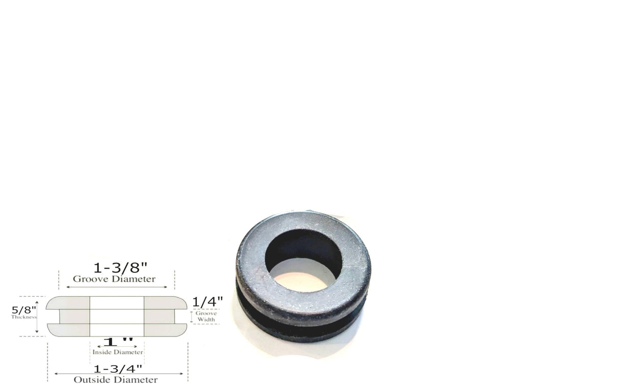 1" Inside Diameter Rubber Grommet - 1/4" Groove Width - Fits: 1-3/8" Holes