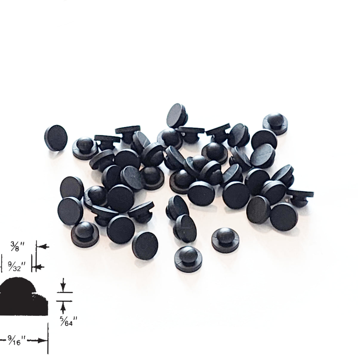 100 Pushin Rubber Bumper Feet Tight Grip Stem Stoppers/ Rubber Hole P Rubberfeetwarehouse