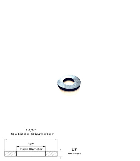 Neoprene Flat Rubber Washer Spacer - 1-1/16" OD X 1/2" ID X 1/8" Thickness
