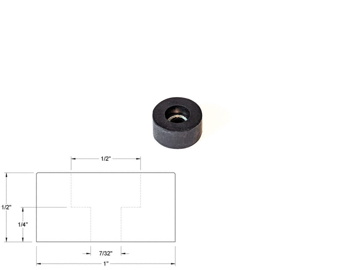 1" * 1/2" Recessed Rubber Bumper Feet + Metal Washer