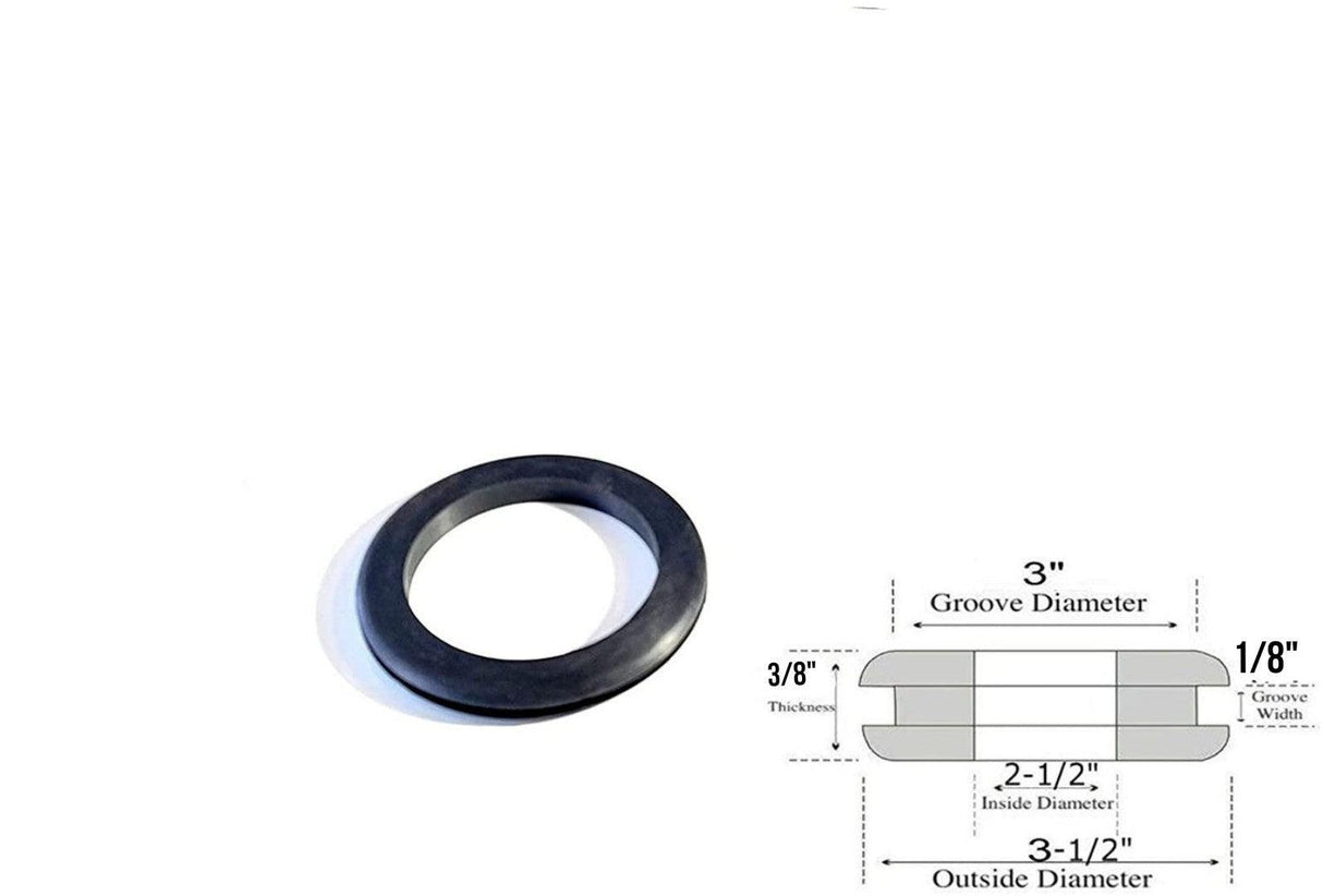 2-1/2" Inside Diameter Rubber Grommets - 1/8" Groove Width - Fits 3" Holes
