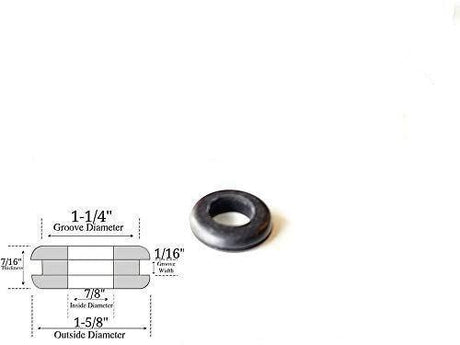 7/8" Inside Diameter Rubber Grommet - 1/16" Groove Width - Fits 1-1/4" Panel Hole