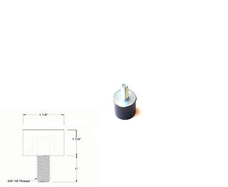 Rubber Anti-Vibration Isolator Mount (1-1/4" Dia. x 1-1/4" Ht) 1" Length Stud * 3/8"-16 Thread