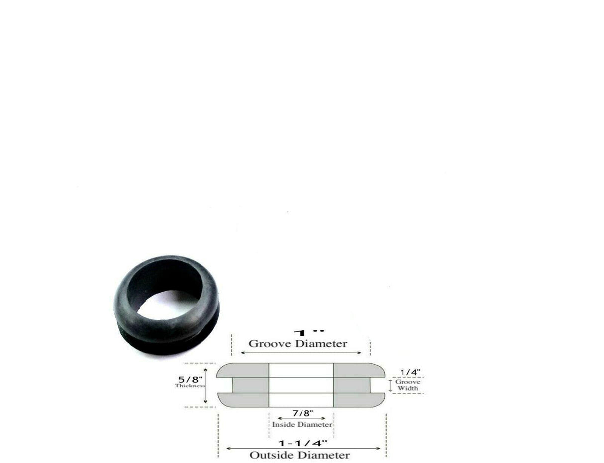 7/8" Inside Diameter Rubber Grommet - 1/4" Groove Width - Fits 1" Panel Hole