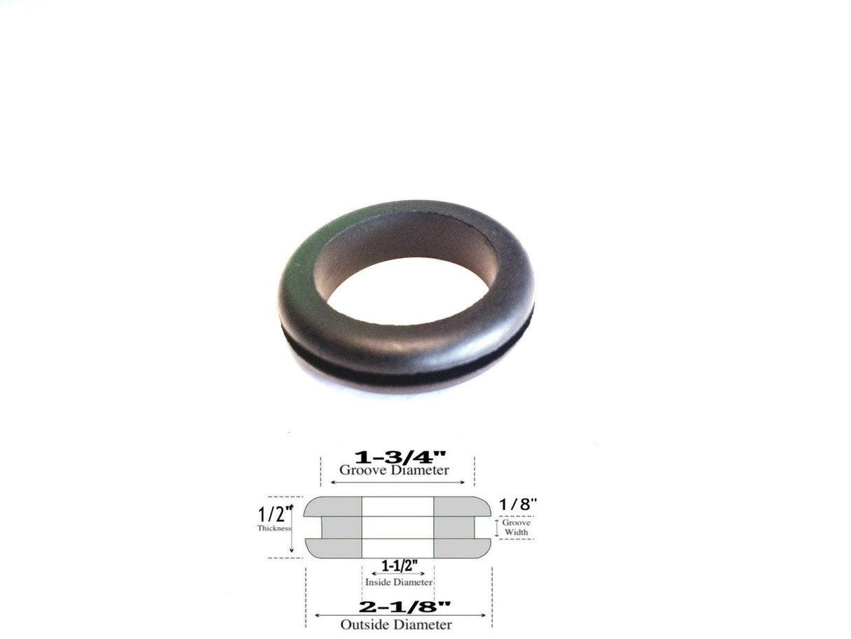 1-1/2" I.D. Rubber Grommet - 1/8" Groove Width - Fits 1-3/4" Holes