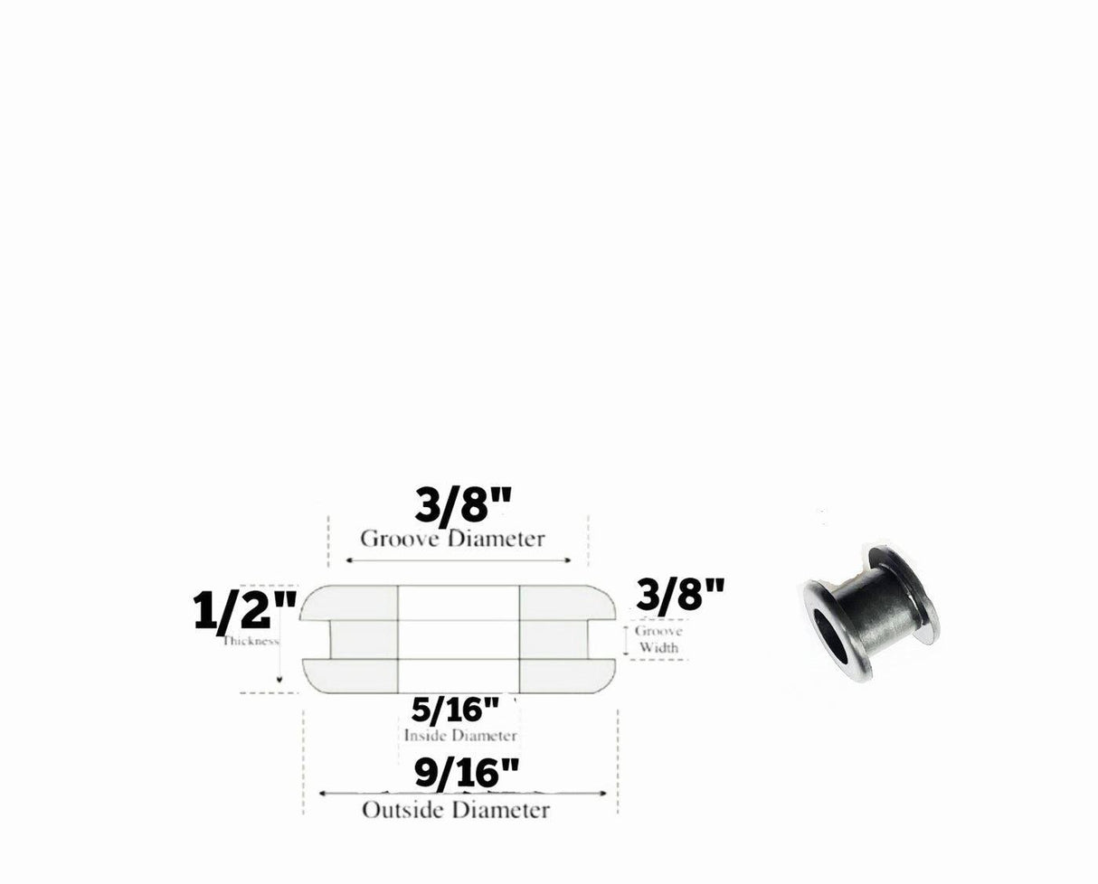 5/16" Inside Diameter Rubber Grommet - 3/8" Groove Width - Fits 3/8" Hole