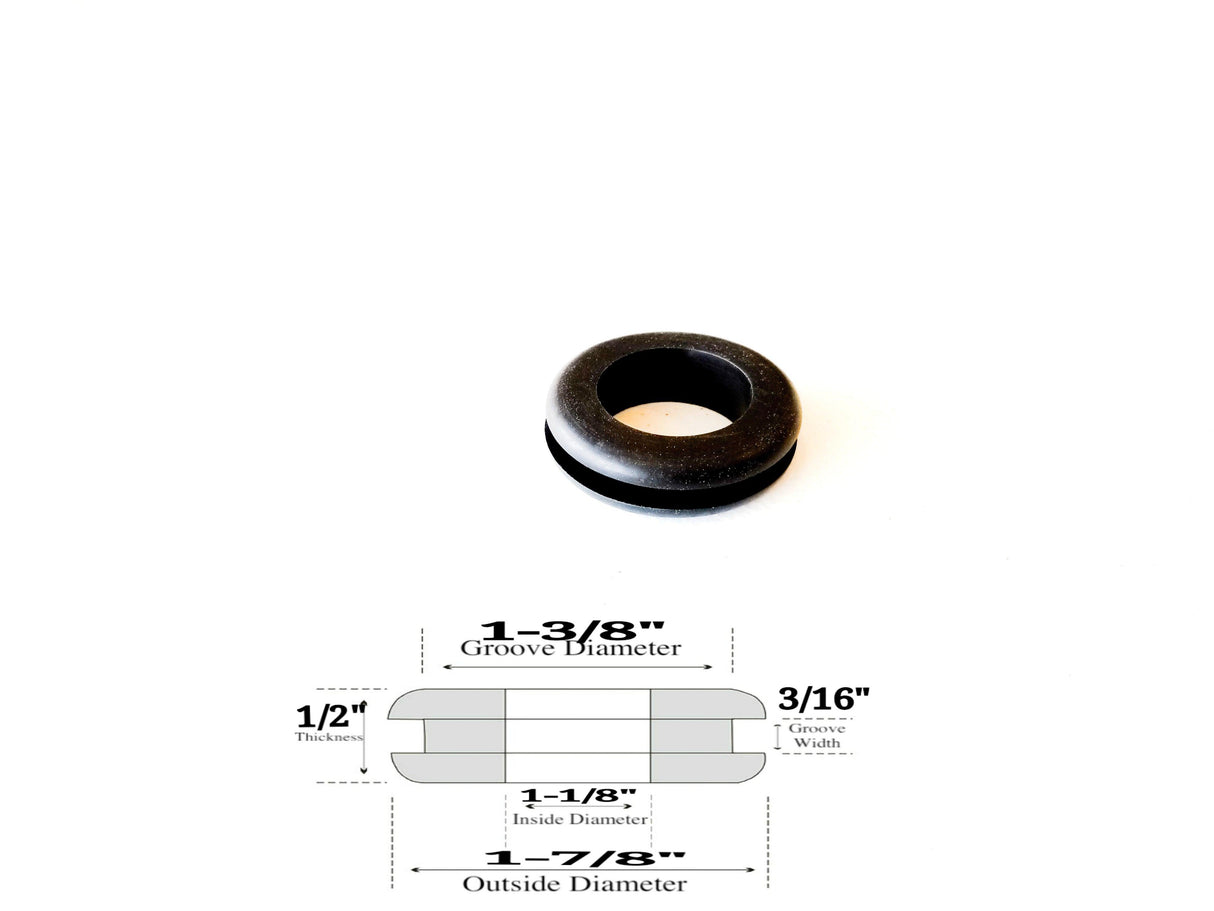 1-1/8" Inside Diameter Rubber Grommet - 3/16" Groove Width- Fit 1-3/8" Hole
