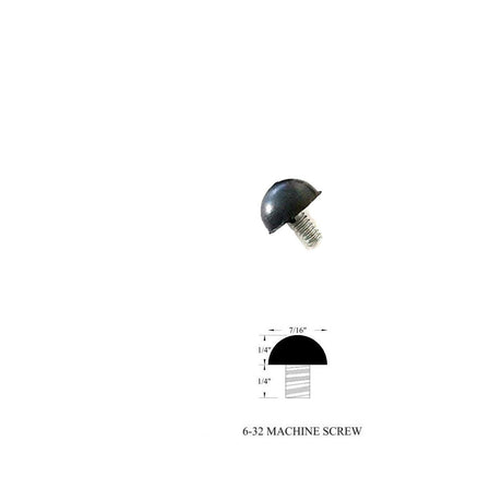 Rubber Bumper Feet With #6-32 x 1/4" Length Machine Screw Built-In - Rubber: 1/4" Height x 7/16" Diameter
