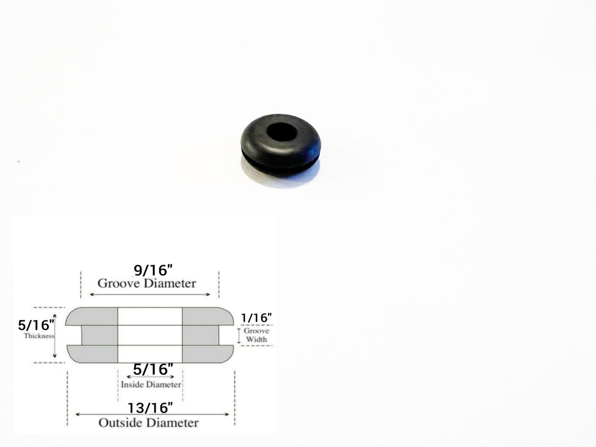 5/16" Inside Diameter Rubber Grommet - 1/16" Groove Width - Fits 9/16" Holes