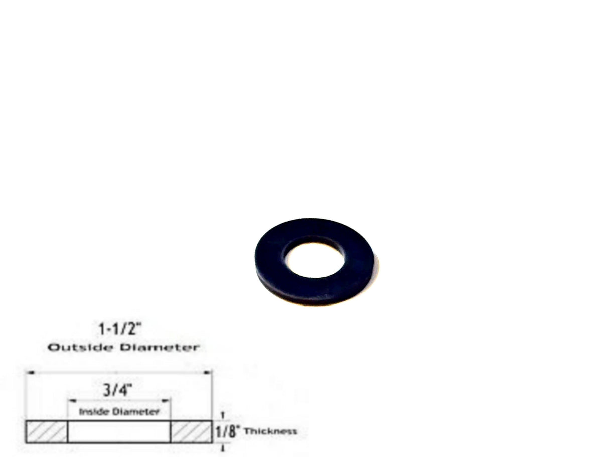 Neoprene Flat Rubber Washer Spacer - 1-1/2" OD X 3/4" ID X 1/8" Thickness
