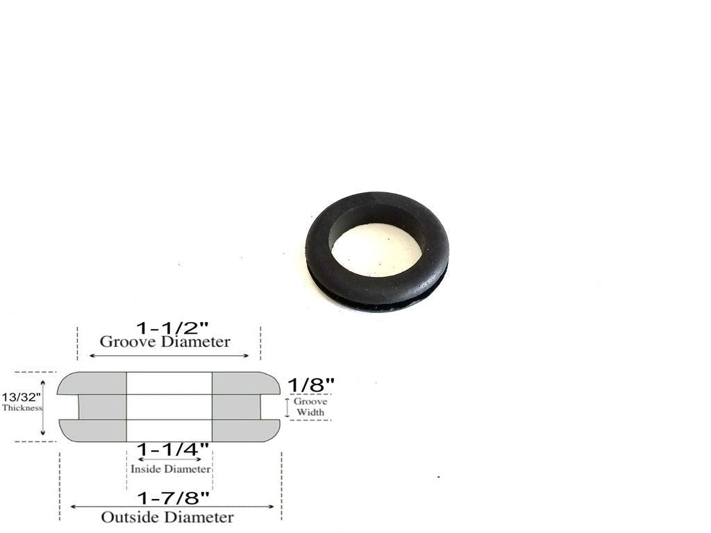 1-1/4" Inside Diameter Rubber Grommet - 1/8" Groove Width - Fits 1-1/2" Holes