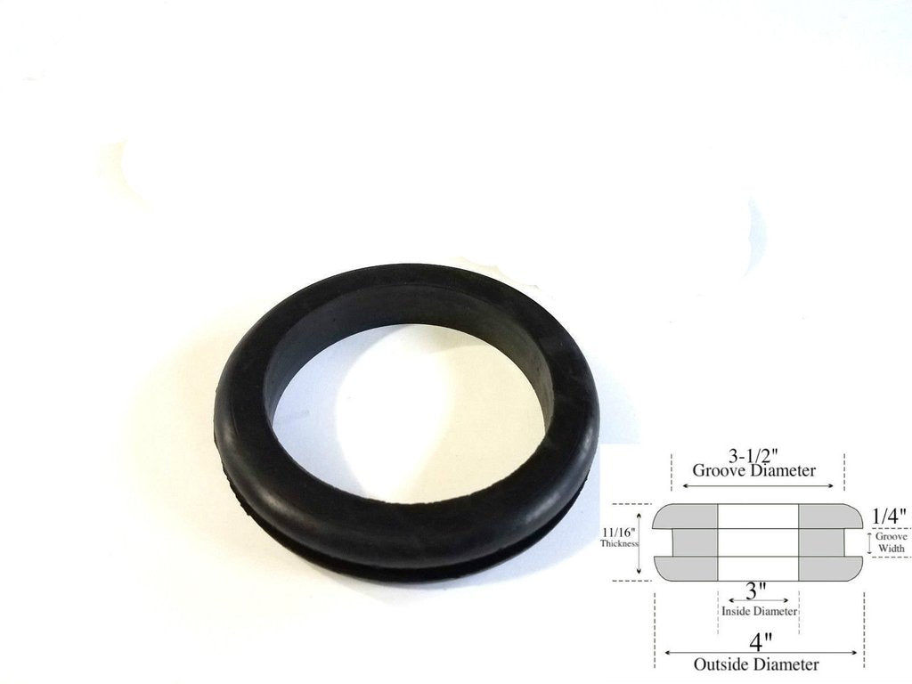 3" Inside Diameter Rubber Grommet - 1/4" Groove Width - Fits 3-1/2" Holes