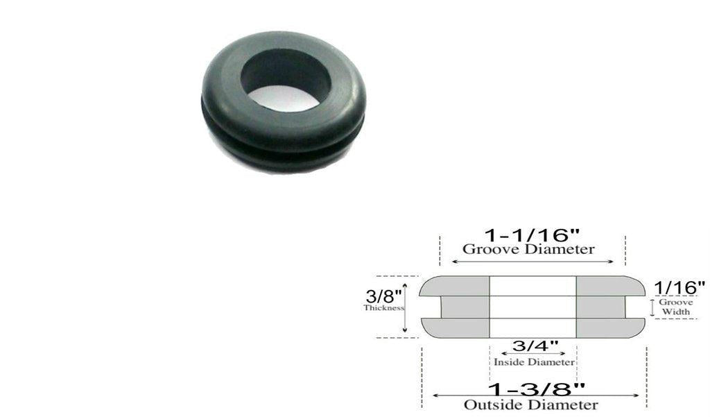 Case Pack of 4000pcs 3/4" Inside Diameter Rubber Grommet - 1/16" Groove Width - Fits 1-1/16" Holes