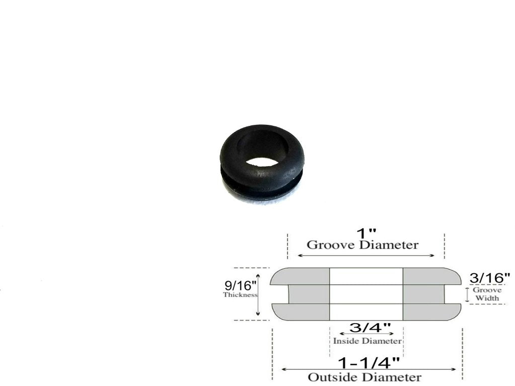 3/4" Inside Diameter Rubber Grommet - 3/16" Groove Width - Fits 1" Holes