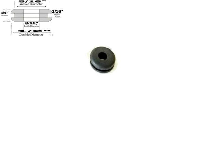 3/16" Inside Diameter Rubber Grommet - 1/16" Groove Width - Fits 5/16" Holes