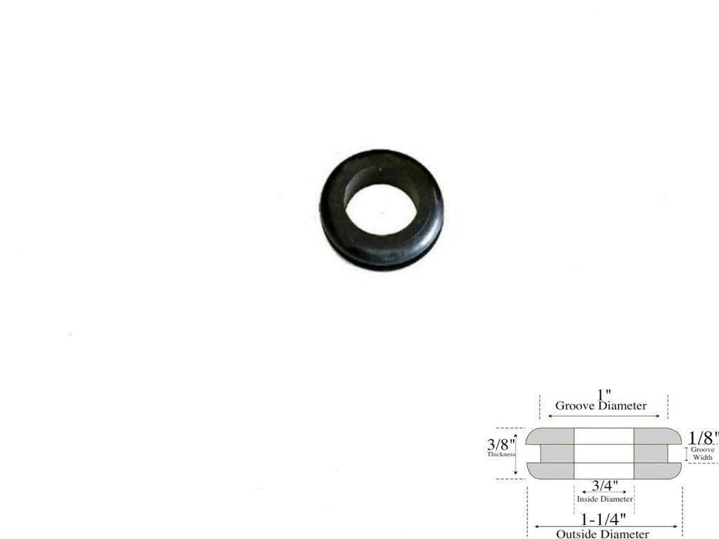 3/4" Inside Diameter Rubber Grommet - 1/8" Groove Width - Fits 1" Holes