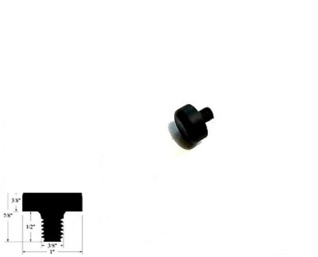 Rubber Bumper Feet With 3/8 Threaded Rubber Stud Dia x 1/2" Stud Length - Rubber: 7/8" Height x 1" Diameter