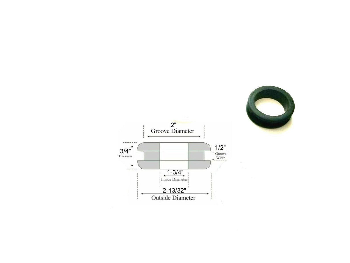 1-3/4" Inside Diameter Rubber Grommet - 1/2" Groove Width- Fits 2" Hole