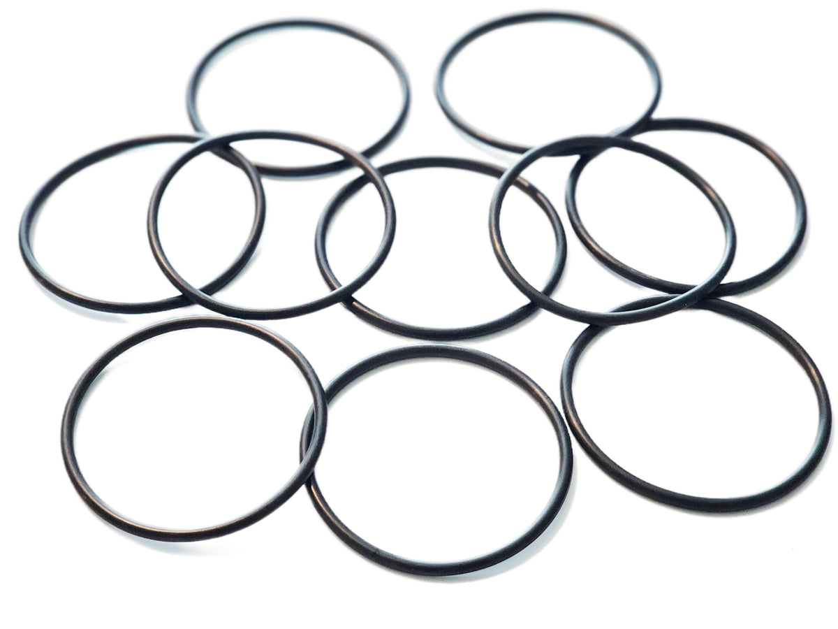 Black nitrile rubber O-rings, AS568 size #230, 2-1/2 inch ID x 1/8 inch cross-section