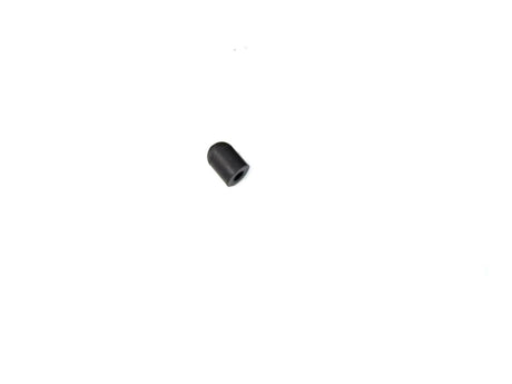 Small black push-on rubber foot used to replace worn feet on a kitchen sink grid