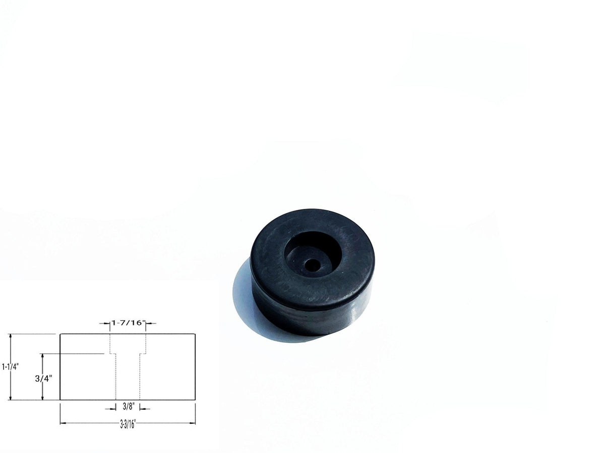 3-3/16 x 1-1/4 inch rubber bumper for a cargo trailer ramp door