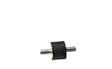 Black rubber bushing with a metal shaft 