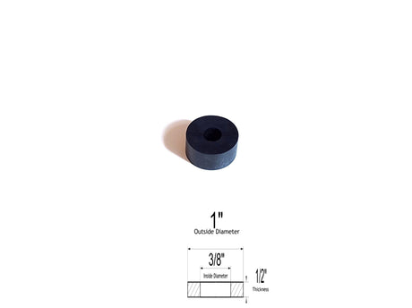 Neoprene Flat Rubber Washer Spacers Bushings - 1" Od x 3/8" Id x 1/2" Thickness