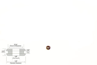 1/8" Inside Diameter Rubber Grommet - 1/32" Groove Width - Fits  3/16" Holes
