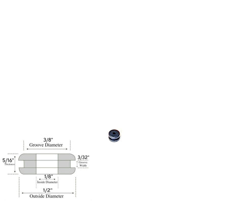 1/8" Inside Diameter Rubber Grommet - 3/32" Groove Width - Fit 3/8" Holes