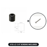 Extra tall rubber feet with #10 x 2-1/4 inch screws included