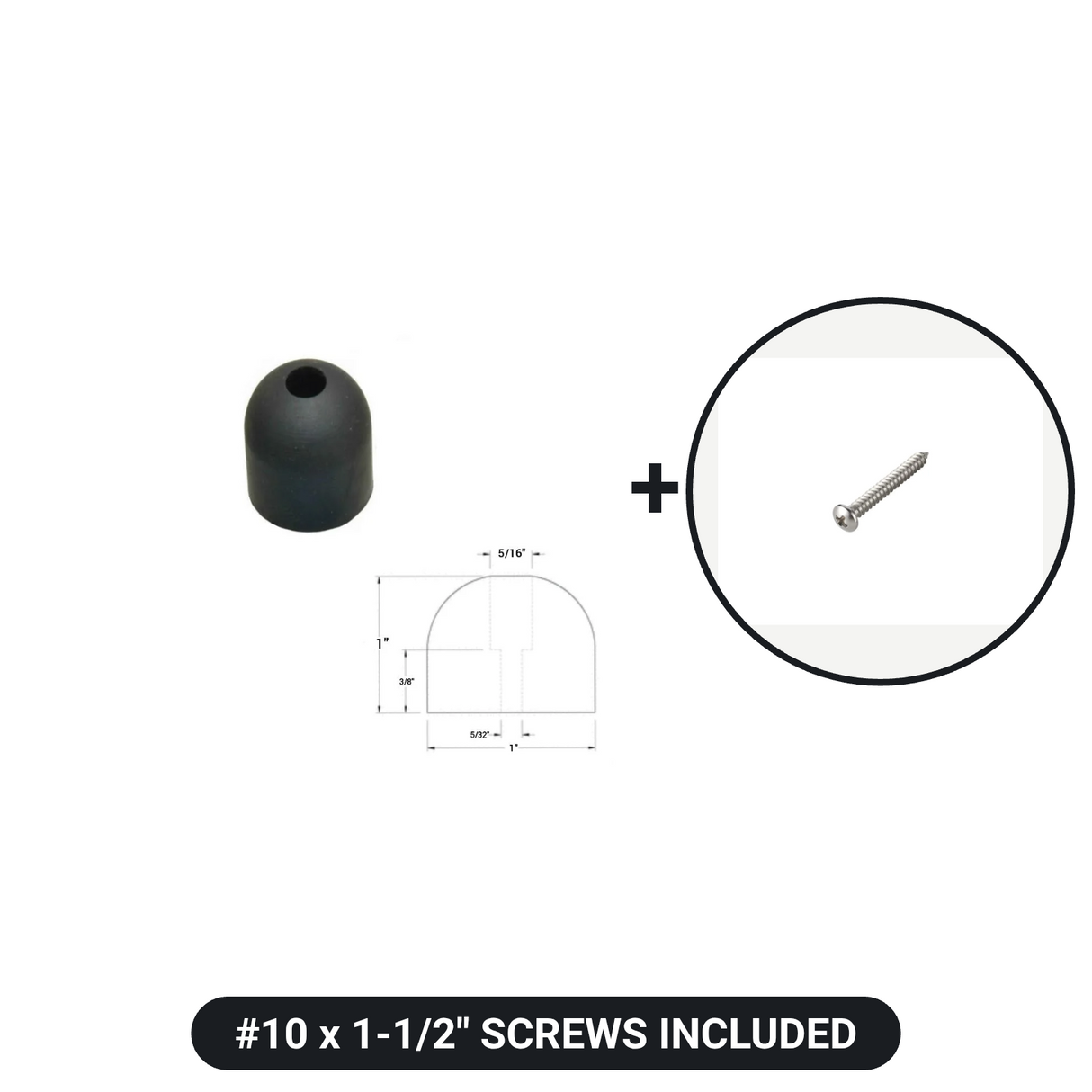 Mini fridge rubber feet with #10 x 1-1/2 inch screws included