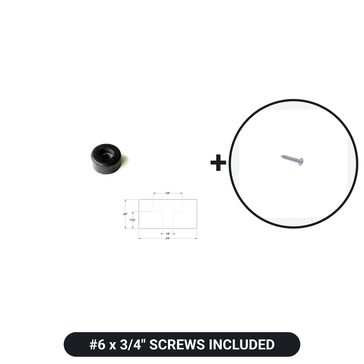 PC case rubber feet with #6 x 3/4 inch screws included