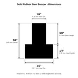 Dimensions: 1/2" head dia, 1/4" head height, 1/4" stem dia, 3/8" stem length, 5/8" overall
