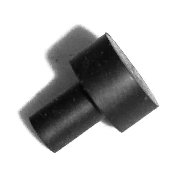 1/2" x 1/4" solid stem rubber bumper foot, 1/4" x 3/8" stem - side view
