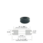 9/16" Inside Diameter Rubber Grommet - 3/16" Groove Width -Fits 7/8" Hole