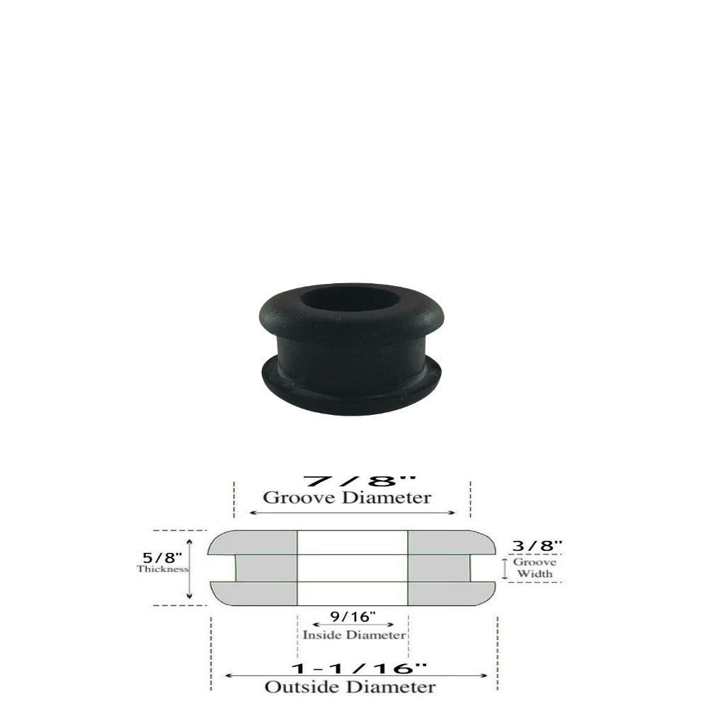 9/16" Inside Diameter Rubber Grommet - 3/8" Groove Width - Fits 7/8" Holes