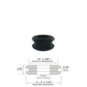 9/16" Inside Diameter Rubber Grommet - 3/8" Groove Width - Fits 7/8" Holes