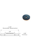 Neoprene Flat Rubber Washer Spacer - 1-1/4" Od x 1/4" Id x 1/16" Thickness
