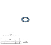 Neoprene Flat Rubber Washer Spacer - 1-1/4" Od x 3/4" Id x 1/16" Thickness