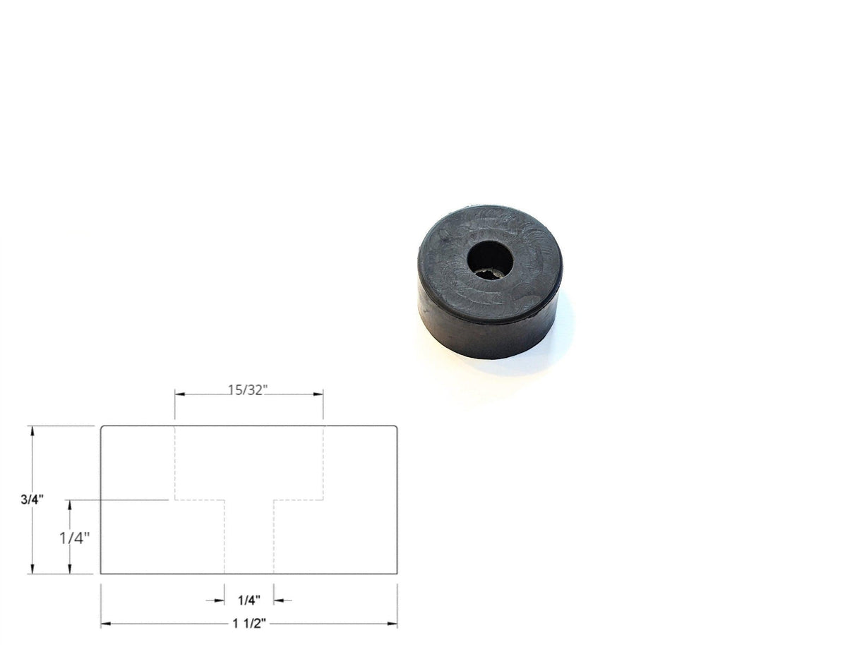 1-1/2" Diameter x 3/4" Height Rubber Bumper Feet + Metal Washer