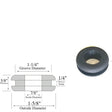 7/8" Inside Diameter Rubber Grommet - 1/4" Groove Width - Fits 1-1/4" Holes