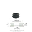9/16" Inside Diameter Rubber Grommet - 1/4" Groove Width - Fits 13/16" Hole