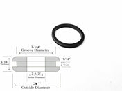 2-1/2" Inside Diameter Rubber Grommet - 1/16" Groove Width - Fits 2-3/4" Hole
