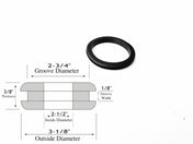 2-1/2" Inside Diameter Rubber Grommet - 1/8" Groove Width - Fits 2-3/4" Hole