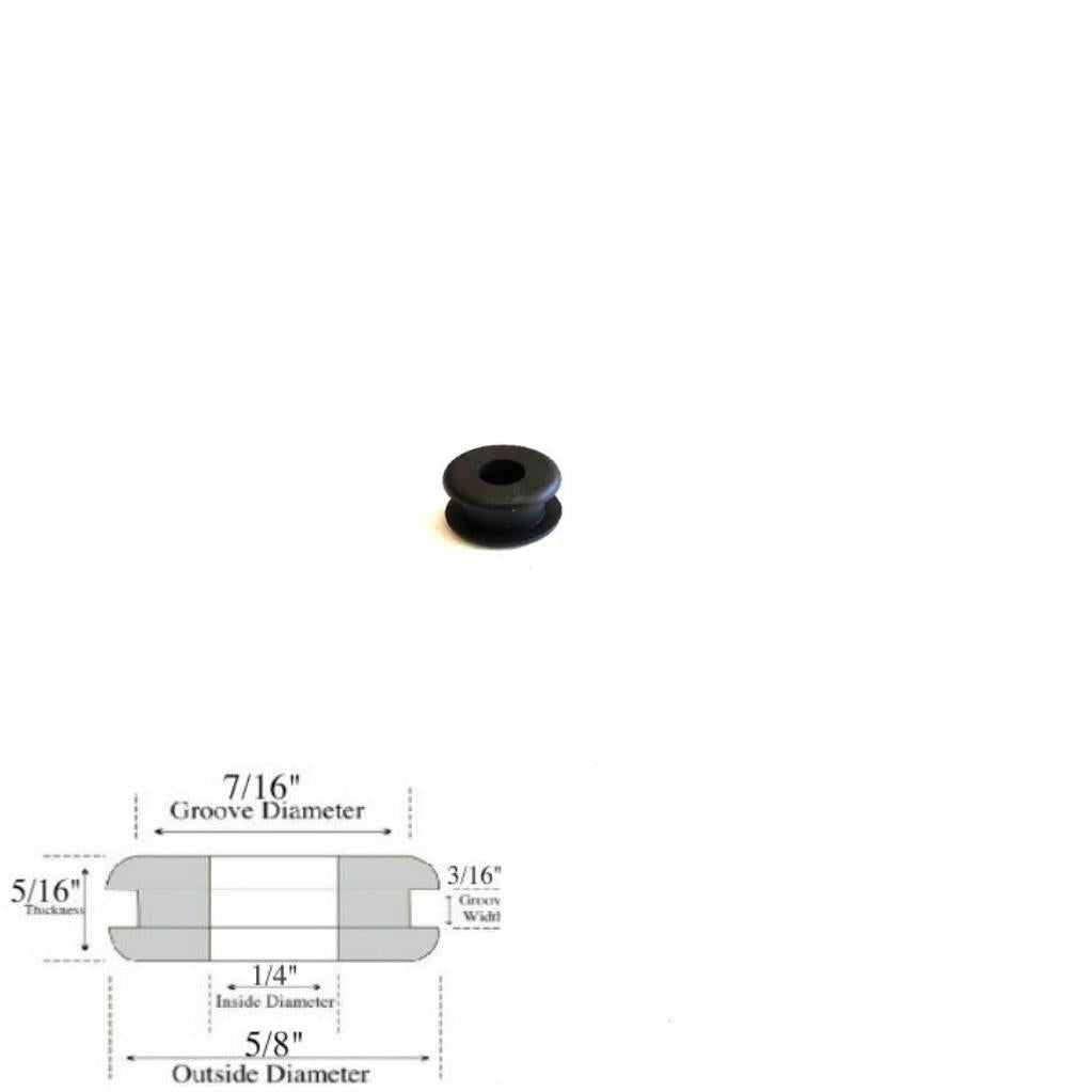 1/4" Inside Diameter Rubber Grommet - 3/16" Groove Width- Fits 7/16" Holes