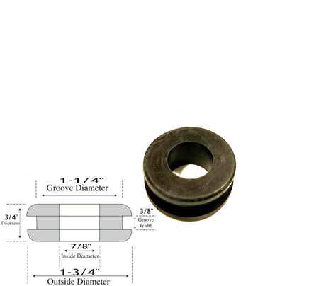 7/8" Inside Diameter Rubber Grommet - 3/8" Groove Width - Fits 1-1/4" Holes