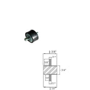 Rubber Vibration Isolator Mount (1-3/8" Dia x 3/4 Thk) 3/8-16 x 5/8 Long Stud