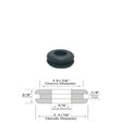 9/16" Inside Diameter Rubber Grommet - 1/8" Groove Width - Fits 13/16" Holes