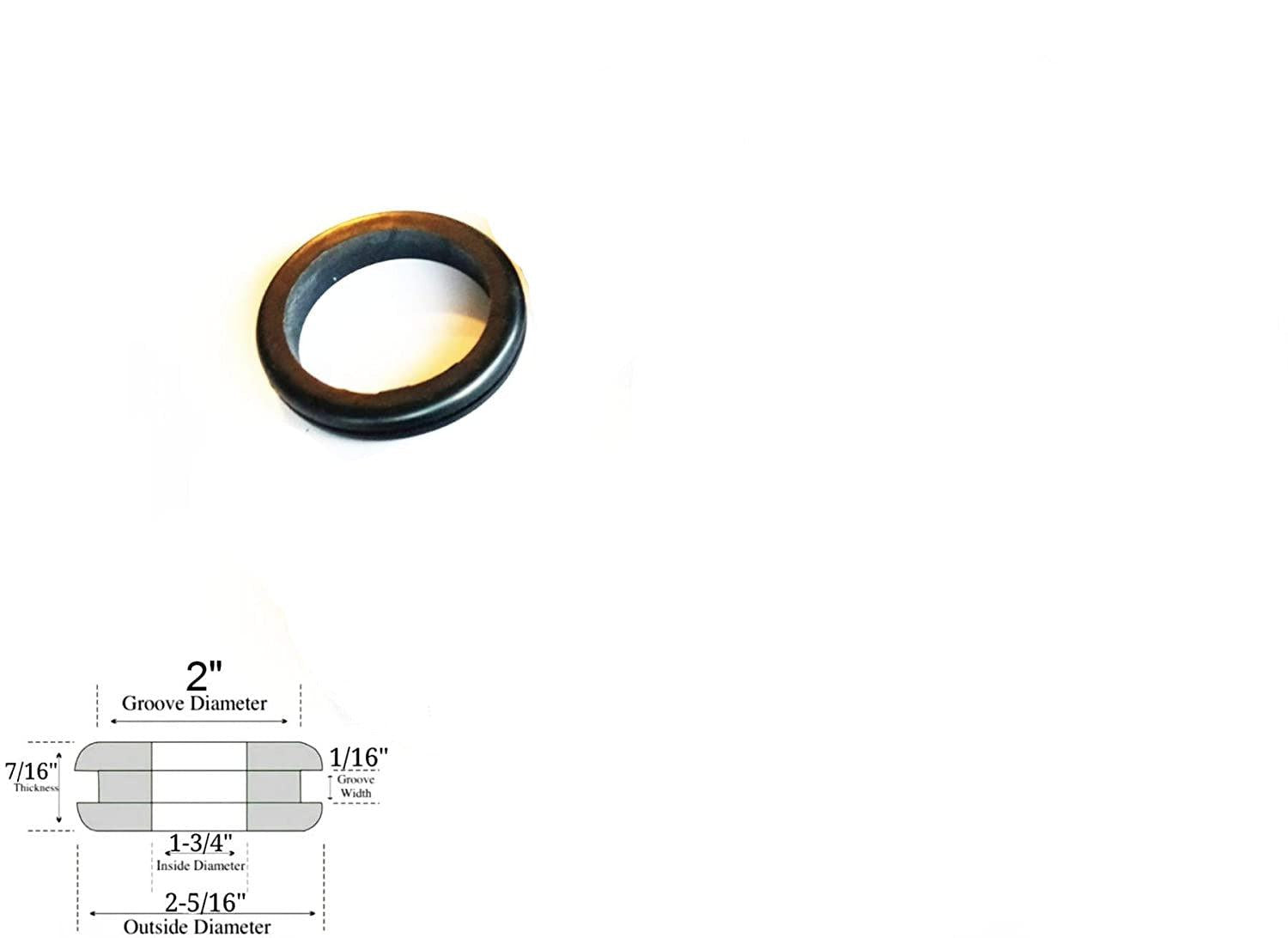 1-3/4 Inside Diameter Rubber Grommet - 1/16 Groove Width - Fits 2 Panel  Hole