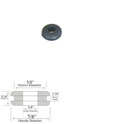 3/8" Inside Diameter Rubber Grommet - 1/16" Groove Width - Fits 5/8" Holes